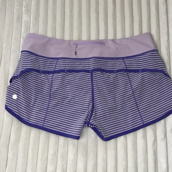 Lululemon Purple Striped Speed Shorts Size 10
